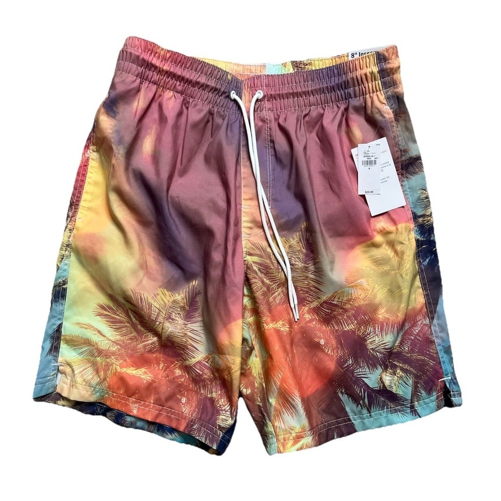 Old Navy Board Shorts Swim Trunks Mens Size Small Palm Tree Beach